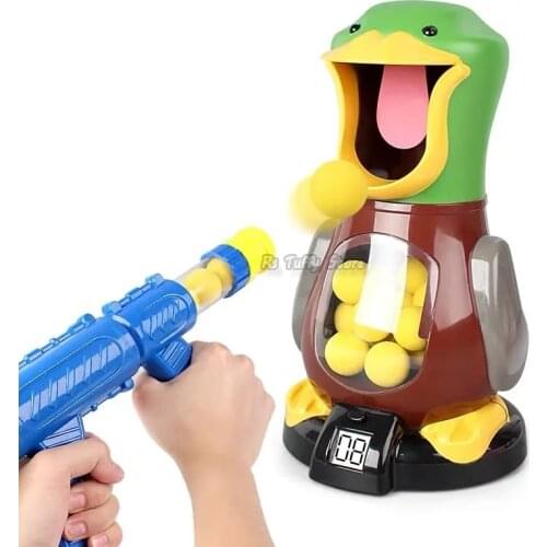 Outdoor Air Powered Children Interactive Aerodynamic Guns EVA Soft Bullet Shoot Gun Desktop Indoor Shooting Game for Kids Gifts