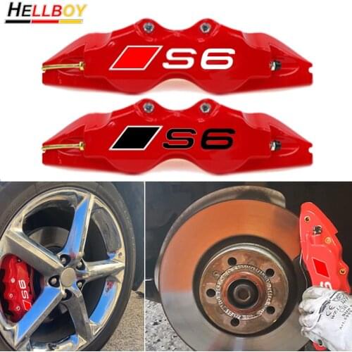 Car Wheel Brake Pad Discs Rotors Caliper Cover Sticker For AUDI A6 S6 C7 RS6 C5 S line A3 S3 Front Rear Tire Brakes Accessories