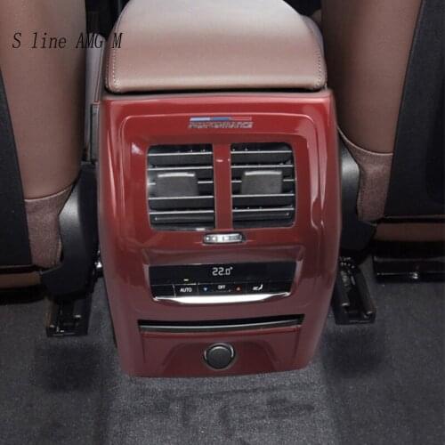 For BMW G01 G02 X3 X4 Car Rear Air Condition Outlet Vent Frame Trim Armrest Box Stickers Interior For M Performance Accessories