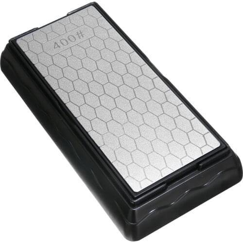 Double Sides Diamond Whetstone #400 #1000 Grit Whetstone Kitchen Knife Cutter Sharpening Stone Oilstone w/base