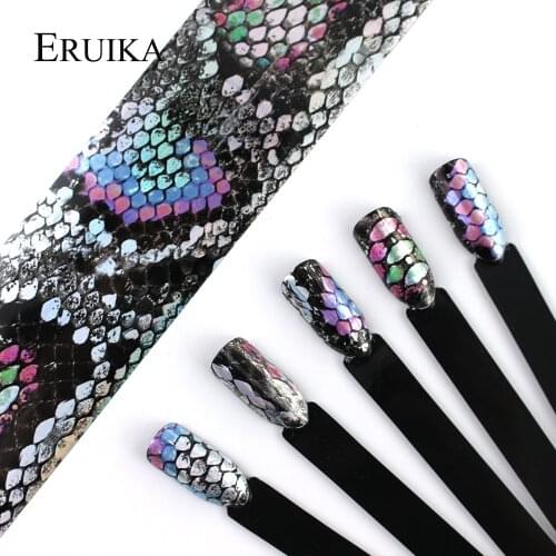 ERUIKA 16pcs/set Snake Design Nail Foils 20*4cm Holo Nail Art Transfer Sticke Holographic Decals Manicure Decoration