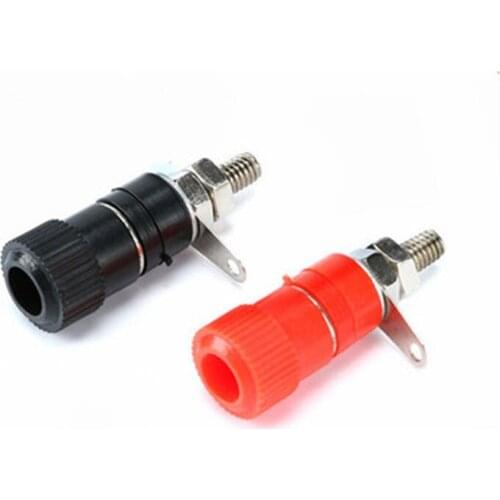 4mm Banana Socket Nickel Plated Binding Post Nut Banana Plug Jack Connector Red Black