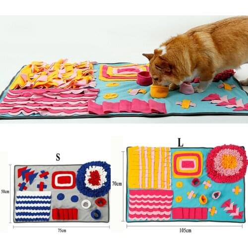 Pet Dog Toys Snuffing Mat Puzzle Training Interactive Toys For Dogs Cat Washable Sniff Find Food Training Sniffing Blanket Pad