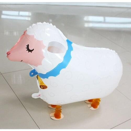 1PC Cute Sheep Balloon Cartoon Pet Walking Animal Helium Mylar Balloons Babys Toy Party Birthday Decoration