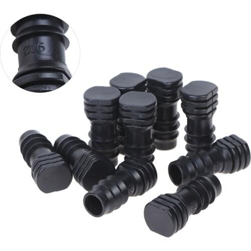 10 Pcs Durable Plastic Greenhouse Water Pipe Plug Connector End plugs pipe fittings plastic water hose connector 16 mm