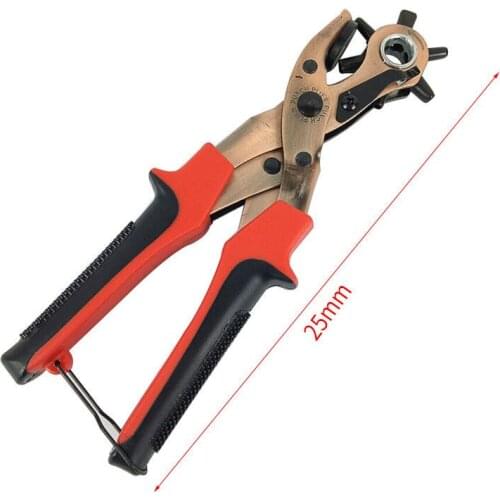 Leather Belt Hole Punch Plier Eyelet Puncher Revolve Heavy Duty Strap Leather Hole Punch Hand Plier Belt Punch RevolvingDIY Toot