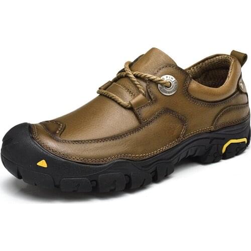 Camping Outdoor Sport Climbing Travel Hiking Shoes Sneakers for Men Genuine Leather Hunting Trekking Hiking Shoes Men Sneakers
