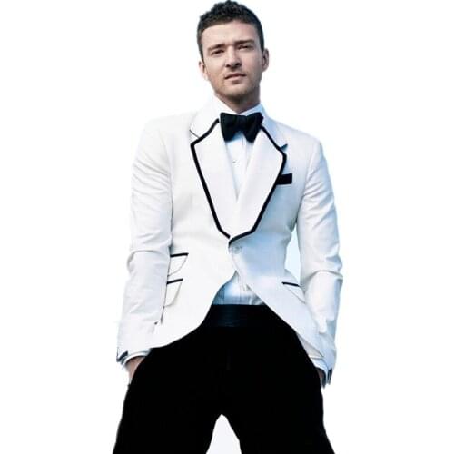 Best Selling Mens Wedding Suits Custom Made Slim Fit Wedding Groom Tuxedos For Men Groom Suits Bridegroom (Jacket+Pants)