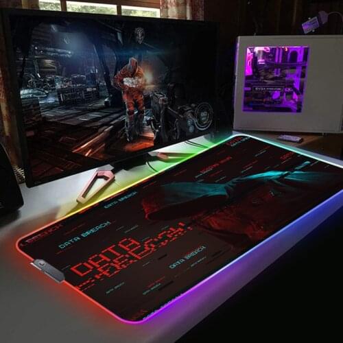 Matrix Code Gaming RGB Computer Table For Office Anime Mouse Pad Mouse Computer Gamer Desk Lighting Deskpad Keyboard Mat Csgo