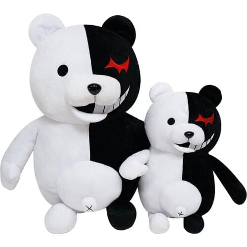 2021 Dangan Ronpa Super Danganronpa 2 Monokuma Black & White Bear Toy Soft Stuffed Animal Dolls Мягкие Игрушки For Children Gift