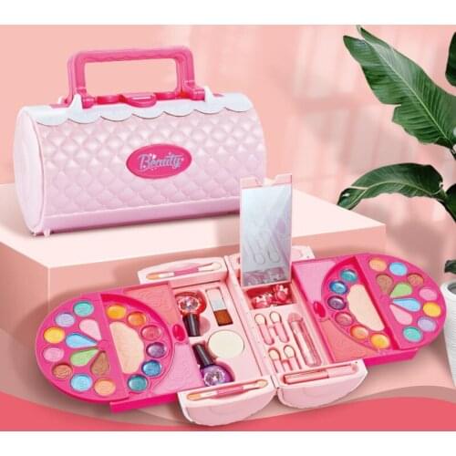 Girls Makeup Set Princess Cosmetics Make Up Boxes Beauty Dresser Safe Washable Pretend Play Make Up Bag for Children