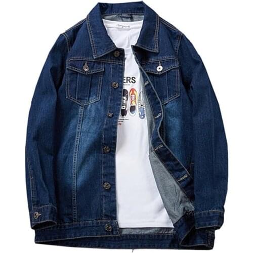 New 2021 Fall plus size mens denim jacket Fashion casual large blue denim jacket men 6XL 7XL 8XL