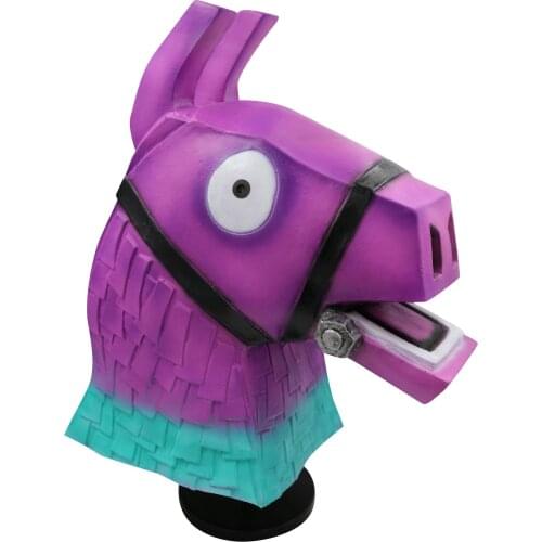 Fortnite Game Props Purple Rainbow Alpaca Mask Halloween Party Cute Animal Headgear Halloween Cosplay Decoration Kids Gift