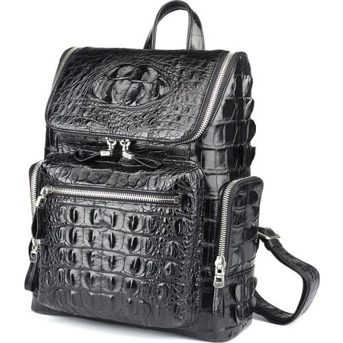 YL0097 Crocodile Quality Real Leather Luxury Backpack Men Famous Brands High Quality Fashionable Mens bag