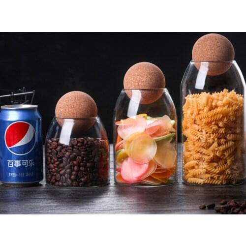 Glass Sealed Storage Can Cereal Grain Storage Tank Creative Cork Tea Can Borosilicate Transparent Lead-free Storage Containers