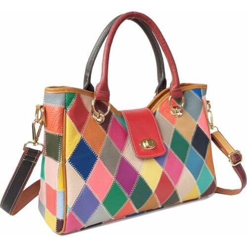 New European Luxury Fashion Tote Retro Diamond Lattice Genuine Leather Handbags Designer Womens Bag Messenger Bag Shoulder Bag