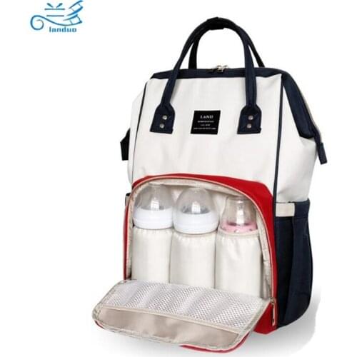 LAND Nappy Bags Big Capacity Baby Diaper Bag Waterproof Baby Care Nappy Changing Bag Fashion Mother Backpack for Travel