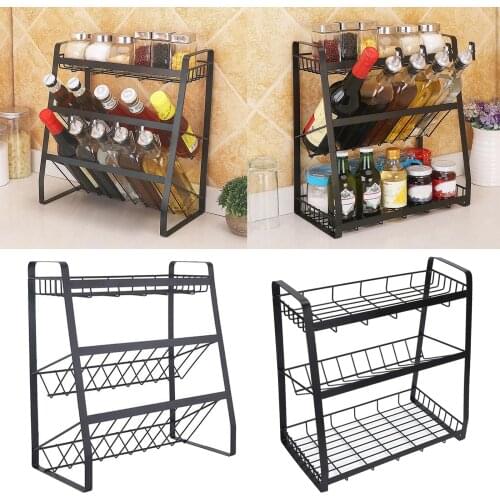 3 TIER SPICE HERB JAR RACK HOLDER FOR KITCHEN DOOR CUPBOARD STORAGE WALL