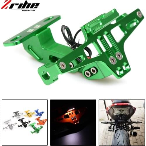 Universal Motorcycle LED light Adjustable Multi-angle Fender Eliminator License Plate Bracket Holder Tidy Tail For Sport Bike