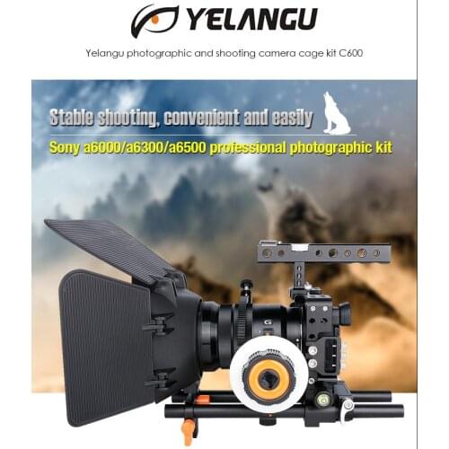 YELANGU C600 DSLR Video Camera Handheld Cage Kit Movie Filming Equipment With Follow Focus Matte Box