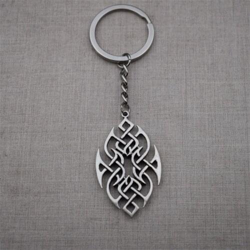 Vintage Oval Hollow Pendant Keychain Spiritual Belief Jewelry For Friends