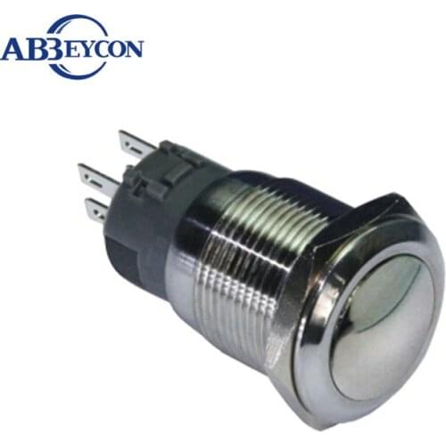 5pcs/Lot IB 1912Z 19mm Domed head latching function 1NO1NC waterproof electrical pushbutton switch