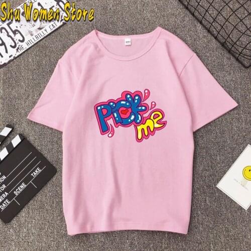 Pick me Letter Print T Shirt Women Short Sleeve O Neck Loose Tshirt 2021 Summer Women Tee Shirt Tops Camisetas Mujer