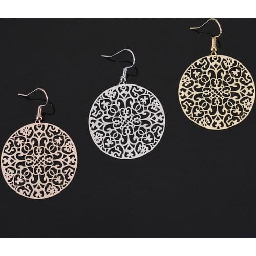 Gold Filled Arabesque Circle Earrings for Women 2021 New Simple Boutique Bridesmaid Geometric Jewelry High Quality Gifts for Her