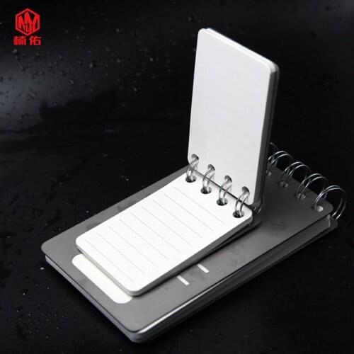 1PC Outdoor Account Book Replaceable Paper EDC Tool Portable Titanium Alloy Notebook Hard Shell Waterproof Paper Notepad