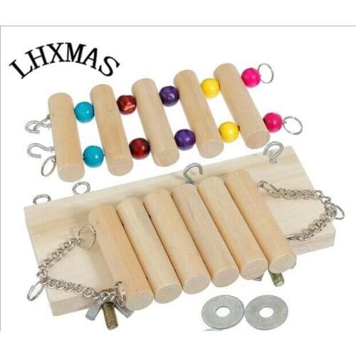 3 pcs/1 Set Natural Pet Rat Toy Mouse Rat Hamster Toy Wooden Funny Exercise Training Play Toys D234