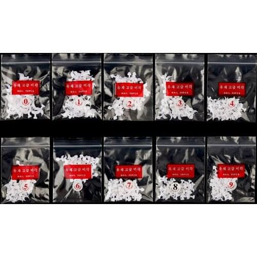 500PCS White French False Nail Tips 10 Sizes Artificial Acrylic Short Fake Nail DIY Manicure Nail Art Tools