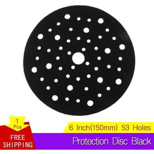 6 Inch 53-Hole Interface Pad Protection Disc Black Power Tool Accessories for Sander Polishing & Grinding - Hook and Loop