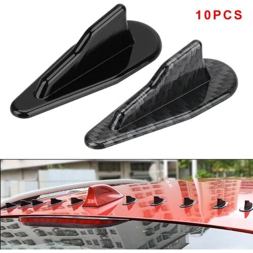 ABS Roof Shark Fins Spoiler Wing Kit Shark Fin Vortex Generator 10PCS Car Wing Roof Spoiler Bumper Universal Shark Fin Diffuser