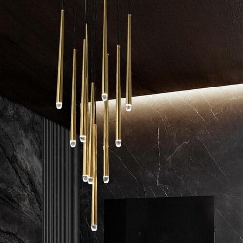 American RH Villa Stairs Led Chandelier Pendant Chandelier Led Hanging Chandelier Lighting Led Suspension Lamp Fixtures