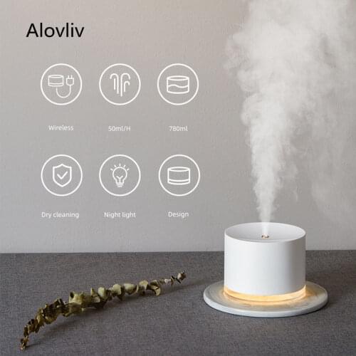 780ml Wireless Air Humidifier For Home Ultrasonic Car Mist Maker with 2000mah Battery Night Lamps Mini Office Air Purifier