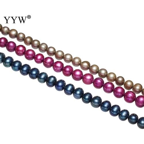 Cultured Potato Freshwater Pearl Beads 7-8mm 15.5" 16" 15"Strand Blue Green Natural Pearl Fashion Accessories Jewelry Making