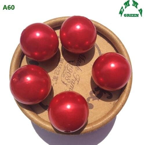 Bead Pearl Beads for Jewelry Making Pearls Bead A60 6mm to 30mm Christmas Red Bead Acrylic Beads Spacer Beads Round Beads