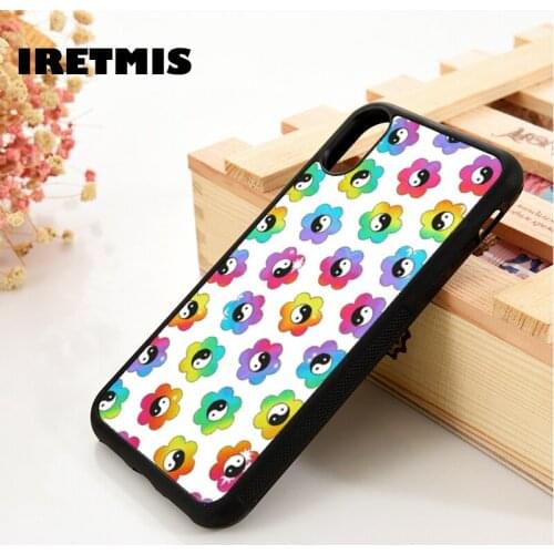 Iretmis 5 5S SE 6 6S TPU Silicone Rubber Phone Case Cover for iPhone 7 8 Plus X Xs 11 12 MINI Pro Max XR Rainbow Yin Yangs