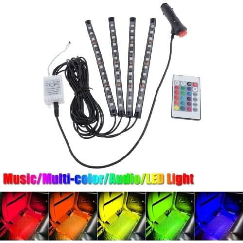 12 RGB Colored LED Glow Interior Car Kit Under Dash Foot Floor Seat Accent Light