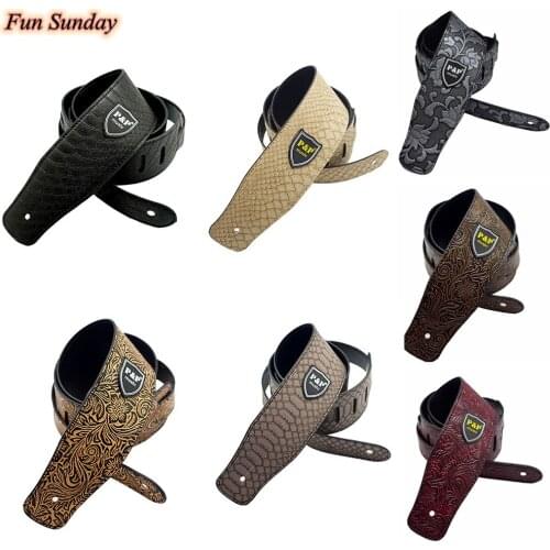 Guitar Parts Widen Electric Guitar Strap Snake Skin Embossed PU leather Acoustic Guitar Belt Bass Guitar Strap