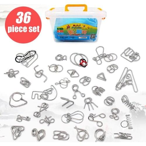 36 Piece Puzzle Game Toy Metal Broken Unlocking Toy Metal Wire Puzzle Game Intelligence Test Unlocking Interlocking Game Toys