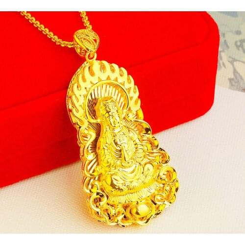 Indian buddha pendant necklaces For Women Men 24K Gold choker Jewelry Wholesale 2020 Fashion 18inch chains jewelry accessories