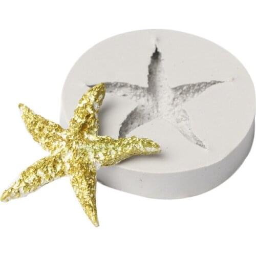 Cake Decoration Tools 3D Sea Creatures Conch Starfish Shell Fondant Cake Candy Silicone Molds Creative DIY Chocolate Mold