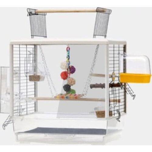 Parrot Bird Cage Large Peony Tiger Peacock Parrot Cage Large Transparent Ornamental Bird Cage Macaws