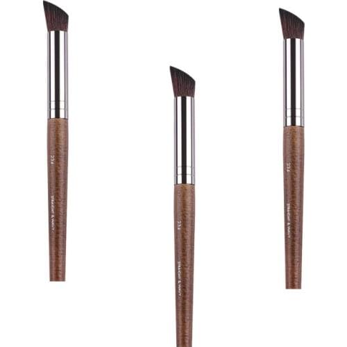 3Pcs High-end Retro Wooden Handle Shadow Eyeshadow Mixed Makeup Brush Beveled Nose Concealer Beginner Beauty