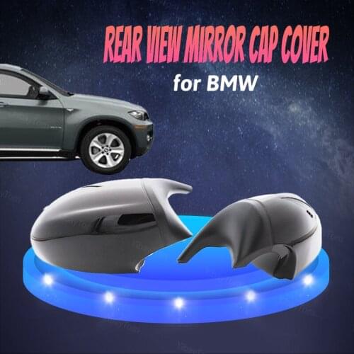 Side Mirror Covers 2pcs M Style Horn Shape Rearview Mirror Cover Caps Replacement for BMW 1 3 Series E81 82 87 99 90 91 92 93