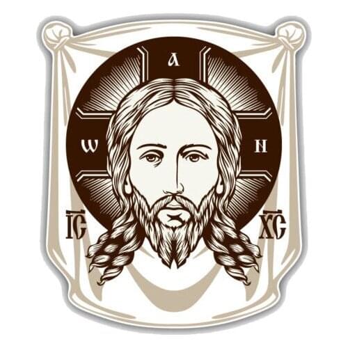 Face of Jesus Orthodox Church Icon Religion Decoration Car Sticker Waterproof Car Window Body Decorative Stickers Accessories