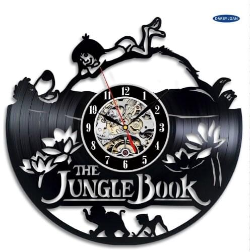 The Jungle Book Cute Vinyl Wall Clock Christmas Gift la crosse,wall clock saat alarm clock reloj large wall clock duvar saati
