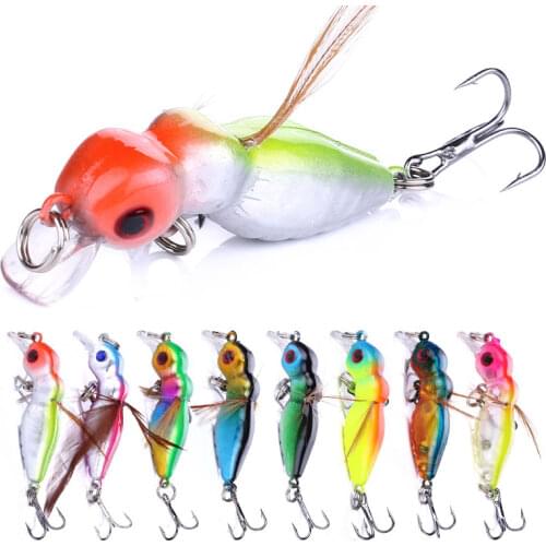 Mini Insect Lure 4.5cm 3.4g Fly Fishing Lure with Wing Hard Plastic Bait Bass Pike Carp Fishing Tackle