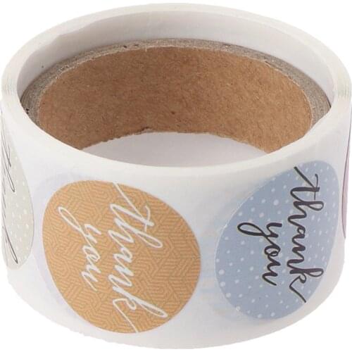 100Pcs/Roll Paper Seal Label Thank You Stickers Custom Gift Box Bake Decoration